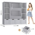 thumbnail image 2 of Homfa Kids Bookcase,Children's Book Shelf with 4 Drawers for Storage,Toddler Bookshelf for Nursery,Kids Rooms, Gray, 2 of 7