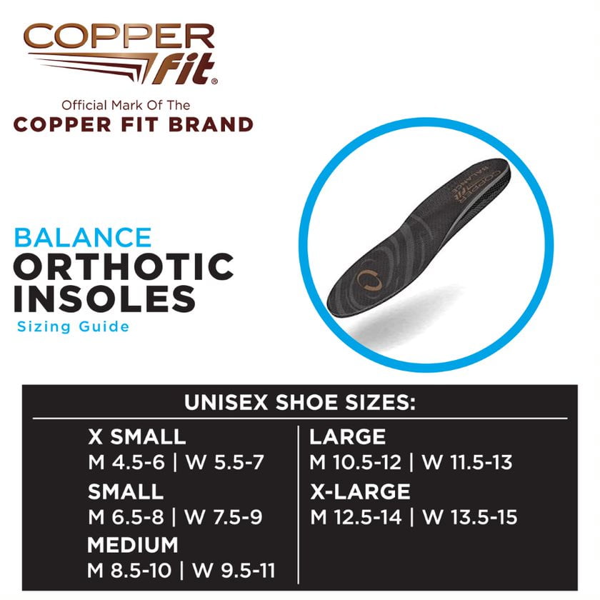 Copper Fit Balance Copper Infused Orthotic Insole, Medium