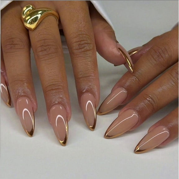 YTTAL Summer Press on Nails Medium Square Fake Nails Acrylic Nails Glossy Glue on Nails Squoval Artificial Nails French Tip Stick on False Nails 24 pcs