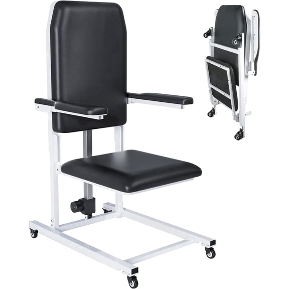 Esheno Electric Lift Chair Adjustable Height Foldable Design 573 LBS Capacity with Wheels Black