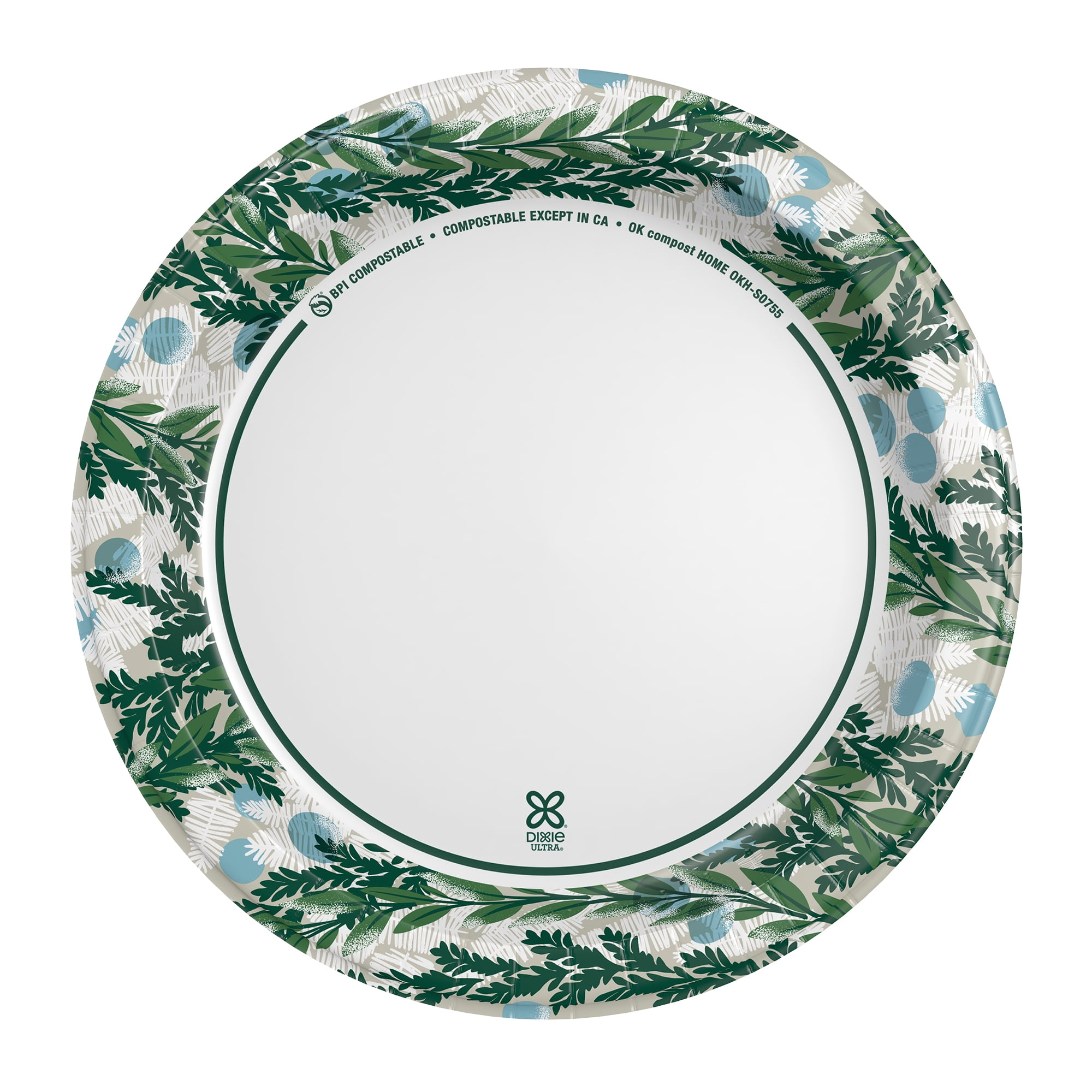 (2 pack) Dixie Ultra Winter Design Disposable Paper Plates, 10", Multi-Color, 20 Count