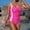 A327 Hot Pink, variant on Women's One Piece Swimsuits Scalloped Trim V Neck Tummy Control Bathing Suits Cross Front Ruched Slimming Monokini Beachwear Built-in Padding