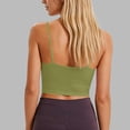 thumbnail image 5 of VV AVEORS Womens Cotton Camisole Built in Bra Tank Top Adjustable Spaghetti Strap Undershirt Green L, 5 of 5