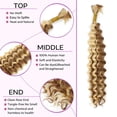 thumbnail image 2 of 28 28 28 Inch P27613 Boho Human Hair Deep Wave Bulk Blonde Boho Braiding Hair Deep Curly 613 Boho Human Hair for Braiding Extensions, 2 of 5