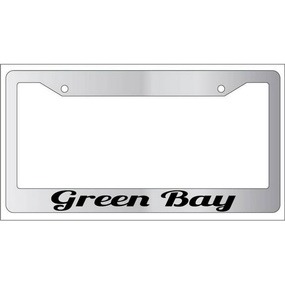 Green Bay Chrome Plastic License Plate Frame