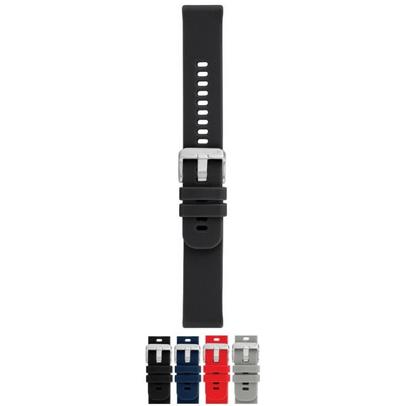 Morellato Byte (Ec) Silicone Watch Strap - Black - 18mm - Sandblasted Stainless Steel Buckle - SMART WATCH Collection