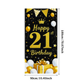 thumbnail image 4 of Glamorous Glittery Gold 21st Birthday Banner with Crown Balloons Stars Background Party Supplies Photography Props Birthday Decoration Happy Birthday Party Backdrop Decorations, 4 of 7