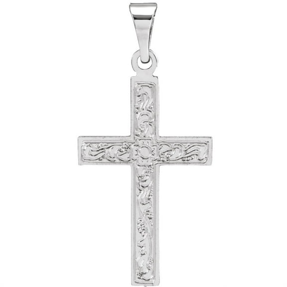 Auriga Fine Jewelry 14k White Gold 18x12 mm Cross Pendant for Women