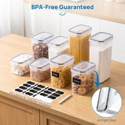 Sindcom Airtight Food Storage Containers Set, 14pcs Plastic Kitchen and Pantry Organization Canisters, Black