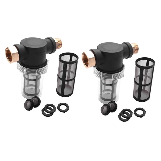 2X Accesorios de Filtro Entrada de Manguera de Jardín para Lavadora de Agua Exterior(Pantalla de 100)+Filtro de Adicional 100,6 Juntas Tóricas Y 4 Arandelas de Manguera