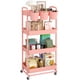 thumbnail image 1 of Carrito utilitario JIUYOTREE de 4 niveles, rollo rosa con tazas, 1 of 8