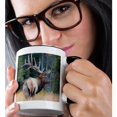 thumbnail image 2 of 3drose, Canada, Alberta. Bull Rocky Mountain Elk During Fall Rut. Jasper Np., 15oz Two-tone Black Mug, 2 of 6