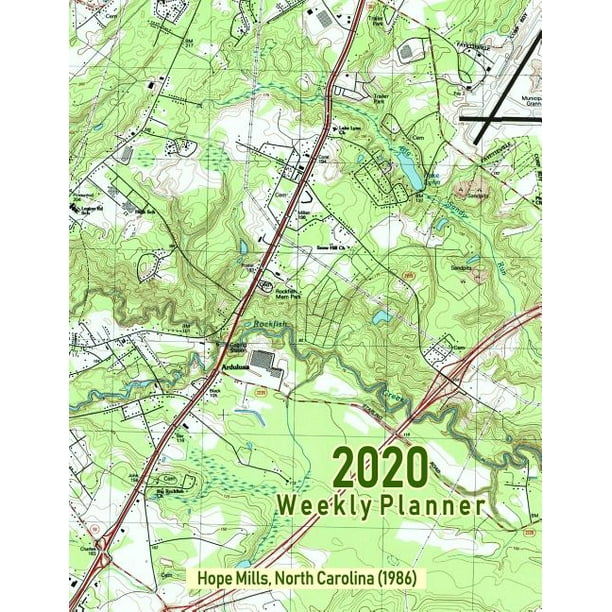 2020 Weekly Planner: Hope Mills, North Carolina (1986): Vintage Topo