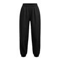 thumbnail image 3 of Womens Joggers Sweatpants with Pockets Baggy High Waisted Lounge Athletic Black Button Trim Hem Sweat Pants Size 2XL, 3 of 7
