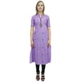 thumbnail image 3 of Bimba Womens Designer Lavender Ethnic A-Line Embroidered Indian Casual Kurti-26, 3 of 9