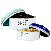 Outshine Cookie Jar with Airtight Lids | Farmhouse Cookie Jar Antique Set of 2, Blue/Mint | Cookie Time Cookie Jar From Friends | Cookie Jars for Kitchen Counter | Decorative Vintage Snack Storage