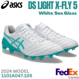 ASICS Soccer Cleats DS LIGHT X-FLY 5 White/Sea Glass 1101A047.105