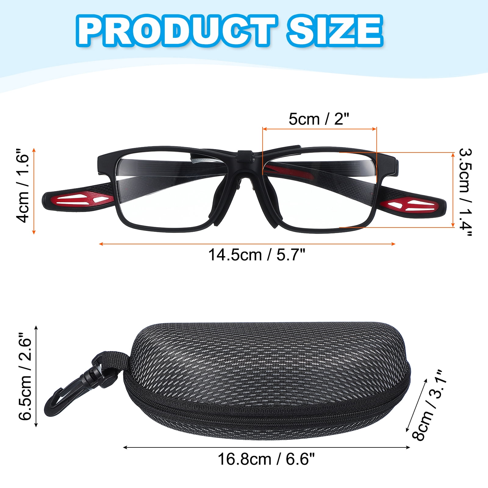 Uxcell Professional Sports Goggles, Unisex Protective Eyewear Safety Glasses for Cycling Basketball Outdoor Red