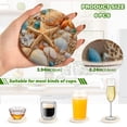 thumbnail image 3 of 6 Pcs Drink Coasters Sets with Holder Pads Cotton Cup Heat-Resistant Hot Mats for Table Protection Starfish and Seashells, 3 of 7