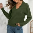 thumbnail image 5 of BLVB Women's Pullover Sweaters V Neck Long Sleeve Cable Knit Jumper Tops Casual Comfy Fall Winter Clothes, 5 of 7