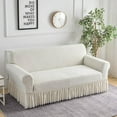 thumbnail image 1 of Nvzi Sofa Cover for sofas Stretch Couch Covers for Living Room Easy Fit Washable Furniture Sofa Protector with Skirt,1 Piece (White,4 Seat), 1 of 3
