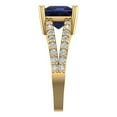 thumbnail image 3 of 2.48ct princess cut blue sapphire 18k yellow gold Bridal Wedding Engagement Promise Anniversary Ring for Women size 9.25, 3 of 7