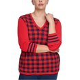 thumbnail image 4 of Tommy Hilfiger Chandail à Enfiler à Carreaux Buffalo pour Femmes, Rouge, 0X, 4 of 5