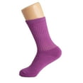thumbnail image 5 of Cotton Crew Socks for Women Purple 6 PAIRS Size 9-11, 5 of 8