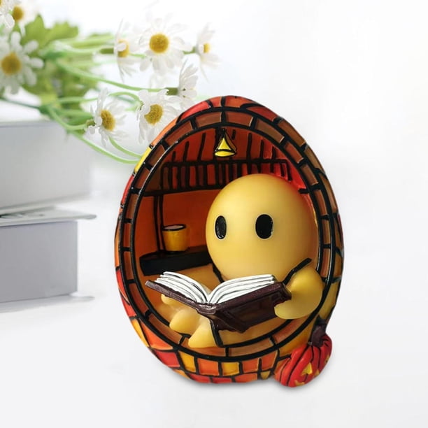 Lámpara de lectura fantasma para Halloween, decoración espeluznante, centro de mesa, luz de noche, lámpara de noche para estantería, chimenea, estudio S