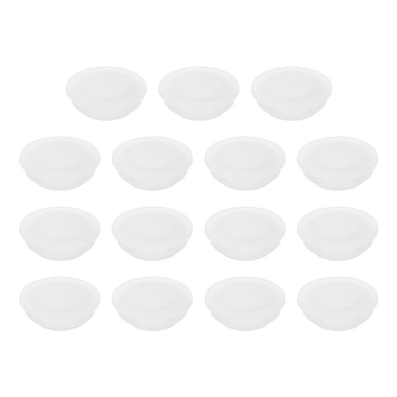 15 Pack Snug Plugs, Rubber Hole Plugs Round Soft Flexible Stopper Fit 13mm (0.51 Inch) Hole Dia., Waterproof Silicone Plug, White