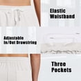 thumbnail image 6 of FEDTOSING Mens Waffle Shorts Summer Casual 7" Drawstring Elastic Waist Short with Pockets Beach Vocation, 6 of 7