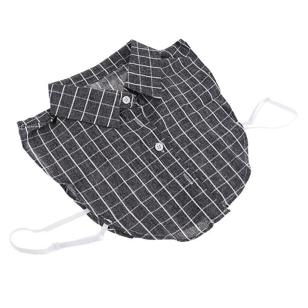 Cuello Falso para Mujeres Collar Desmontable de Falsificación de Escocés Gris