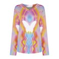 thumbnail image 4 of Camiseta de manga larga estampada con cuello en V suelta informal a la moda para mujer Pompotops gfhjh20922, 4 of 5