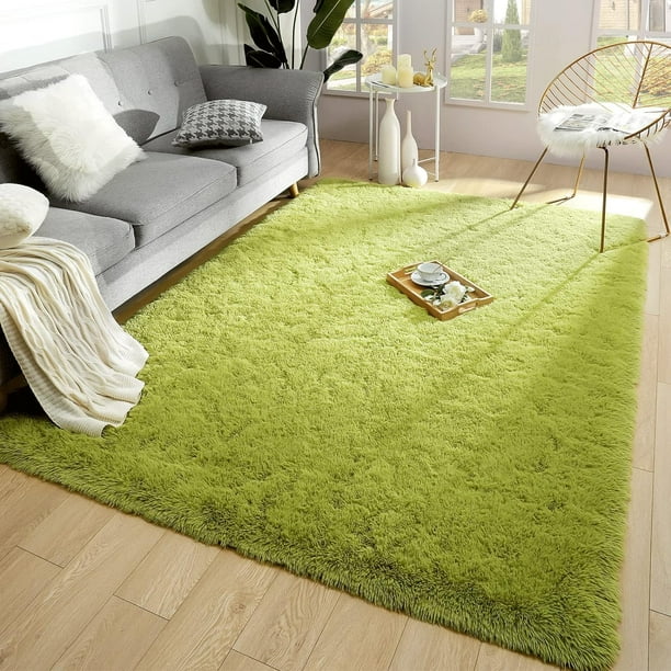 Alfombra de Área Merelax Moderna Suave Shaggy 150x240 cm Verde