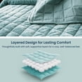 thumbnail image 4 of Sleep Zone Velvet Quilt Set, Full/Queen 90"x96", Buttery Soft Velvet 3 Piece Quilt Coverlet Set, Blue, 4 of 10