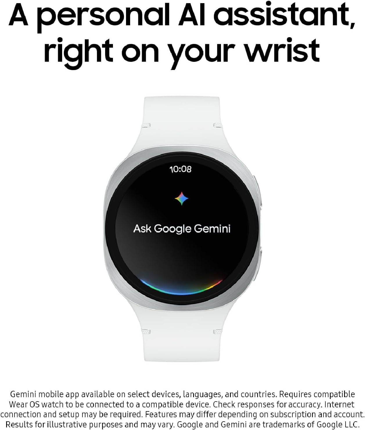 Samsung Galaxy Watch8 40mm Bluetooth Smart Watch,International Version, Silver, White Band