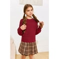 thumbnail image 3 of Girl's Oversized Crewneck  Long Sleeve Fall Sweaters Kids BatwingSlouchy Chunky Pullover Jumper  5-14 Years, 3 of 4
