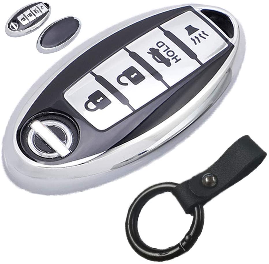 OFFCURVE For Nissan Key Fob Cover With Keychain Car Key Fob