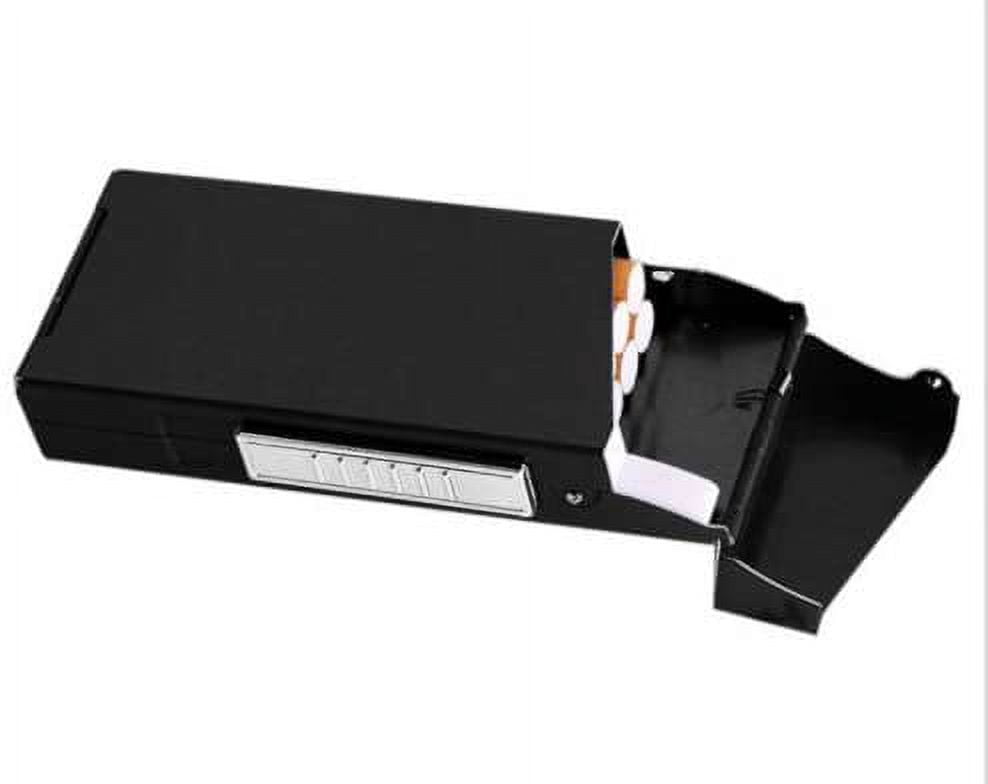 USB Rechargeable Windproof Metal Electric Built-in Flame Less Lighter Cigarette Cigar Storage Case- BLACK COLOR for 100s - GD-1376