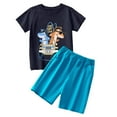 thumbnail image 1 of Vêtements pour Garçons, T-Shirt à Manches Courtes Imprimé, Shorts Décontractés, Col Rond, Vêtements d'Été, Vêtements de Printemps pour Garçons 5-6 Ans, 1 of 9
