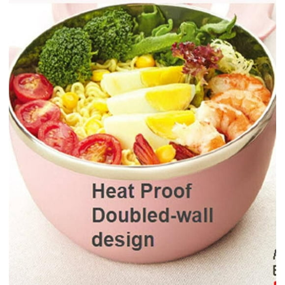 Sunwealth 1.1L Doubled-Wall Noodle Cup with Lid, 304 SUS Interior - 1.1L Capacity with Lid and Handle