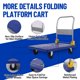 thumbnail image 2 of Qinaqin Collapsible Resistente-Resistente Platform Carro 1320 lbs Capacity 40x24in Thickened PP Deck 5in TPR Ruedas Hand Push Servicio Flatbed Dolly Para Oficina Warehouse Hogar, 2 of 7