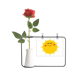 thumbnail image 1 of Universo y Alien sol sonriente Botella de decoración de jarrones colgantes de flores rosas artificiales, 1 of 3