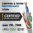thumbnail image 3 of Cmple - Cat6 Cable 1000ft Bulk Lan Ethernet Cat 6 Wire Network UTP 23AWG CMR Riser 10 Gbps 550 MHz Pull Box 1000 Feet, White, 3 of 8