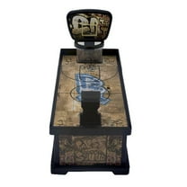 KALLORY Basketball Themed Coin Bank with Fun Shooting Player Made of ABS Brown Perfect for Storage Use 8.5 x 6.2 x 9.3 inches