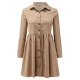 thumbnail image 4 of Outfmvch long sleeve dress for women Long Sleeved Single Shirt Corduroy Dress Long Skirt womens dresses fall dresses, 4 of 9