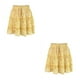 thumbnail image 3 of Qarigey plisada con volantes para mujer acampanada de cintura alta para mujer amarillo S 2piezas, 3 of 6
