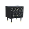 thumbnail image 1 of Geometric Two Drawer Nightstand, Black, 1 of 8