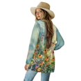 thumbnail image 3 of SCRAWLGOD Butterfly Flower Cardigan Jacket for Women Dressy Sweaters for Women Trendy Long Sleeve Work Cardigan for Women Office Size S Comfy Ladies Cardigan Sweatshirts, 3 of 7