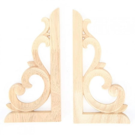 

Big sale 2pcs Wood Carved Corner Applique Unpainted Decal for Home Furniture Woodcarving Decorative